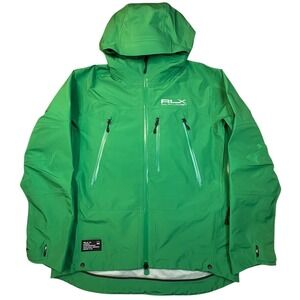 Ralph Lauren RLX Hooded Performance Rain Jacket Mens M Green RL-67 NWT